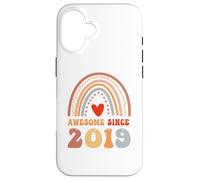 Custodia per iPhone 16 Awesome Since 2019 7th Birthday Boho Rainbow 7 Years Old
