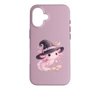 Custodia per iPhone 16 Axolotl - Cappello magico da mago per Halloween, fantasia kawaii