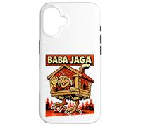 Custodia per iPhone 16 Baba Jaga - Gambe di pollo della casa della foresta del folklore della strega slava