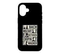Custodia per iPhone 16 Bach Mozart Beethoven Chopin Wagner Icone Classiche