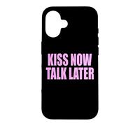Custodia per iPhone 16 BACIO ORA PARLA DOPO (ROSA)
