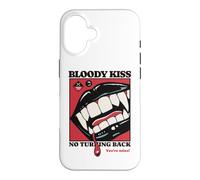 Custodia per iPhone 16 Bacio Sanguinante Labbra Vampiro Zanne Morso Scuro Romance Goth Horror