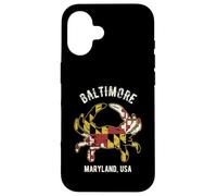Custodia per iPhone 16 Baltimora Maryland USA Granchio vintage stile invecchiato design