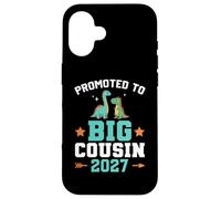 Custodia per iPhone 16 Bambini promossi a Big Cousin 2027 Dinosaur New Baby Shower