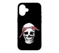 Custodia per iPhone 16 Bandana Hip Hop Skull & Red Do Rag Old School Rap Retro