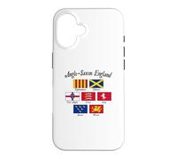 Custodia per iPhone 16 Bandiera anglosassone regni d'Inghilterra scritta nera