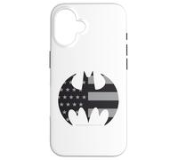 Custodia per iPhone 16 Bandiera Batman Emblema US Union Gotham Night Icon tema