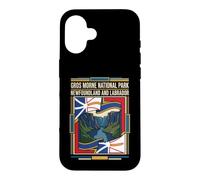 Custodia per iPhone 16 Bandiera del parco nazionale Gros Morne Terranova e Labrador