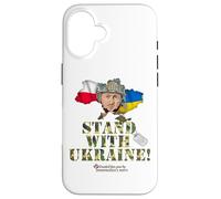 Custodia per iPhone 16 Bandiera della Polonia Selenskyj cane Stand with Ucraina