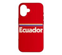 Custodia per iPhone 16 Bandiera Ecuador retrò rosso