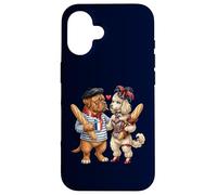 Custodia per iPhone 16 Barboncino + cane bordeaux coppia innamorata bandiera Francia