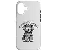 Custodia per iPhone 16 Barktastic Adventures Await, simpatico cucciolo di cane, cartone animato