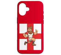 Custodia per iPhone 16 Barrelling Forward, divertente eroe del rugby inglese