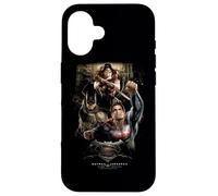 Custodia per iPhone 16 Batman v Superman Three in Action