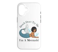 Custodia per iPhone 16 Beach Don't Try Me I'm A Mermaid Funny Black Sirene Donne