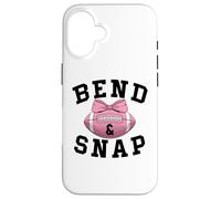 Custodia per iPhone 16 Bend and Snap Football Game Day Coquette Pink Football Bow