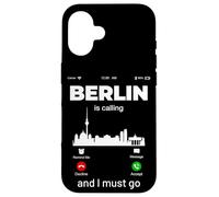 Custodia per iPhone 16 Berlin Is Calling & I Must Go Illustration Graphic Designs