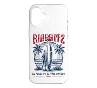 Custodia per iPhone 16 Biarritz France Surf Summer - Stampa invecchiata