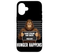 Custodia per iPhone 16 Bigfoot Mugshot sorpreso a rubare snack da campo La fame accade