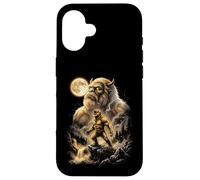 Custodia per iPhone 16 Bigfoot Ululando alla Luna Meme Sasquatch