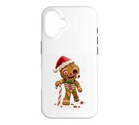 Custodia per iPhone 16 Biscotto di Natale Horror di Natale Zombie Pan di Zenzero