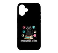 Custodia per iPhone 16 Black Cat Lover Born To Spoil Kitties