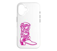 Custodia per iPhone 16 Blame It All On My Roots - Stivali Country Rosa