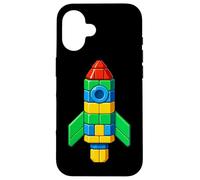 Custodia per iPhone 16 Blocchi di mattoni della costruzione del mattone della nave del razzo del costruttore di blocchi