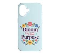 Custodia per iPhone 16 Bloom With Purpose Inspirational Floral Citazione