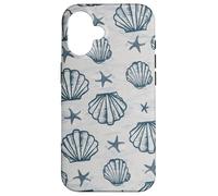 Custodia per iPhone 16 Blue Coastal Beach Summer Ocean Seashell Aesthetic