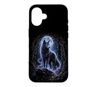 Custodia per iPhone 16 Blue Moon Wolf Mistico Foresta Fantasia Gotica Grafica