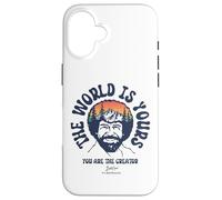Custodia per iPhone 16 Bob Ross The World Is Yours