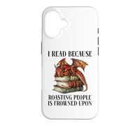 Custodia per iPhone 16 Book Dragon I Read Because Roasting People is Frowned Upon