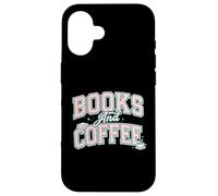 Custodia per iPhone 16 Books And Coffee Cozy Reader Typography Pastel Design