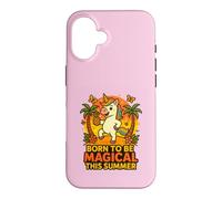 Custodia per iPhone 16 Born to Be Magical Summer Vibes Ananas Unicorno