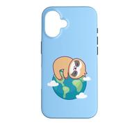 Custodia per iPhone 16 Bradipo Madre Terra Giornata Divertente Per Gli Amanti Dell'ambiente Pianeta