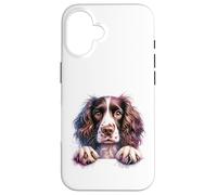 Custodia per iPhone 16 Brittany English Springer Spaniel Cocker Spaniel Dog Face