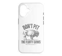 Custodia per iPhone 16 Buffalo divertente "Don't Pet the Fluffy Cows"