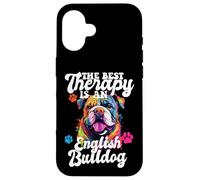 Custodia per iPhone 16 Bulldog inglese Pop Art I Dog Lover I Splash Art Bulldog