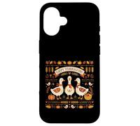 Custodia per iPhone 16 Buon Ringraziamento Oche autunno raccolto Goose fan
