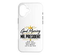Custodia per iPhone 16 Buongiorno Signor Presidente Funny President Morning Coffee