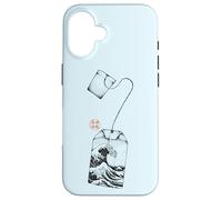 Custodia per iPhone 16 Bustina di tè Great Wave Estetica giapponese