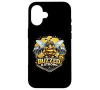 Custodia per iPhone 16 Buzzed & Strong Bee Honey Bilanciere Grafica