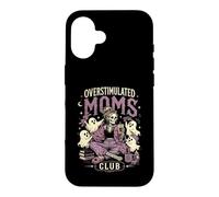 Custodia per iPhone 16 Caffè iperstimolato per bambini Moms Club Spooky Season Ghost
