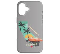 Custodia per iPhone 16 California: casa è dove il cuore è divertente, grafica, orgoglio di stato