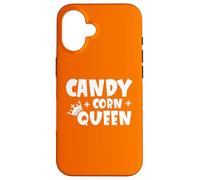 Custodia per iPhone 16 Candy Corn Queen Halloween Divertente Autunno