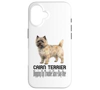 Custodia per iPhone 16 Cane Cairn Terrier che scava problemi dal primo animale domestico
