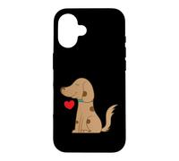 Custodia per iPhone 16 Cane con cuore