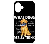 Custodia per iPhone 16 Cane divertente: cosa pensano davvero i cani | Umorismo sulle scarpe da masticare