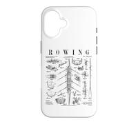 Custodia per iPhone 16 Canottaggio Rower Otto Remo Racing Shell Barca Brevetto Vintage